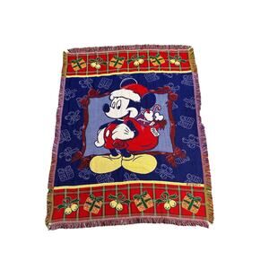 Disney Mickey For Kids Santa Mickey Christmas Holiday Throw Blanket EPC!